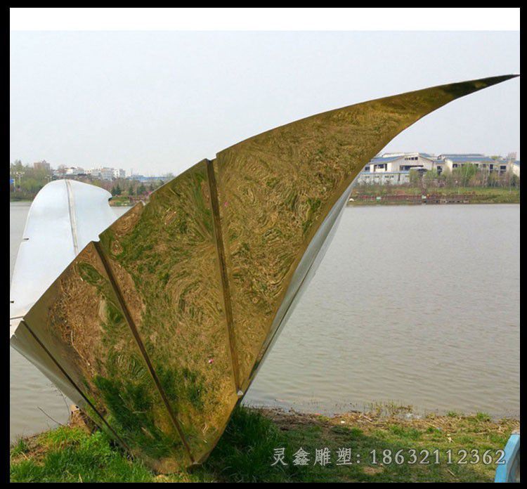 抽象树叶不锈钢景观雕塑