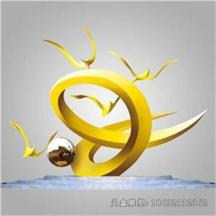 异形圆环标志不锈钢雕塑