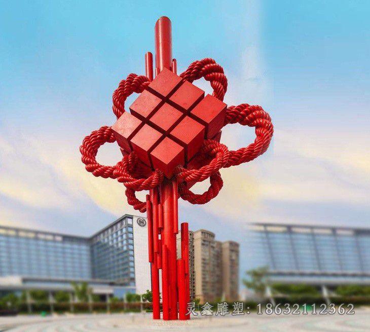 不锈钢中国结公园雕塑