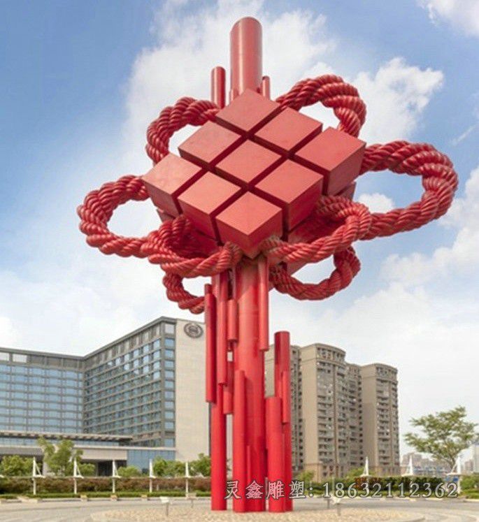 不锈钢中国结景区雕塑