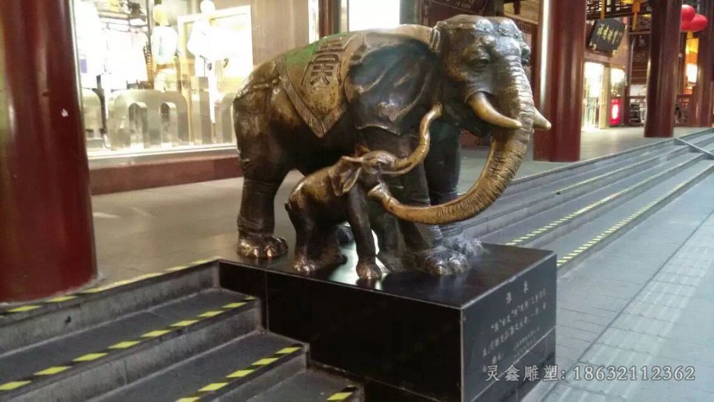 动物大象景观景区铜雕