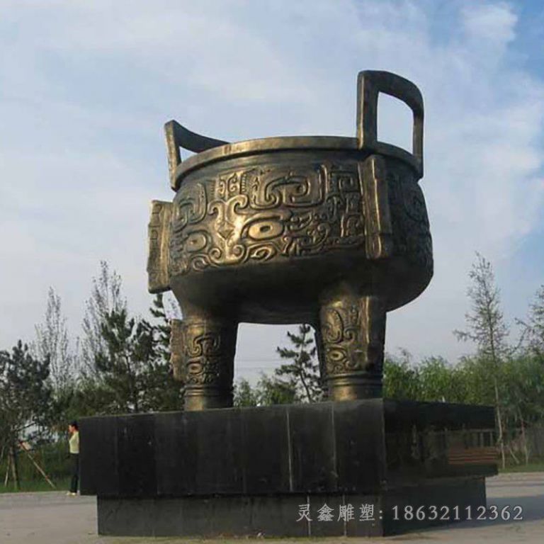 大型圆鼎景观标志铜雕