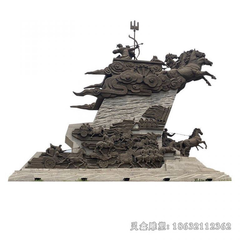 骑马人物景观标志铜雕