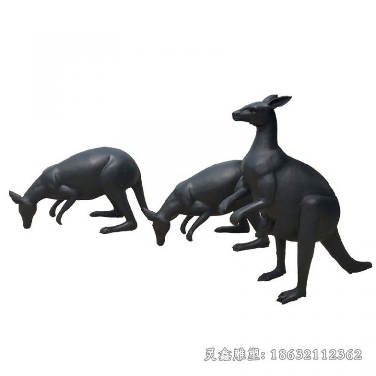 袋鼠动物校园景观铜雕