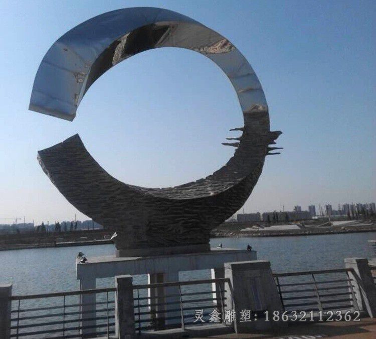 抽象圆环商场不锈钢雕塑