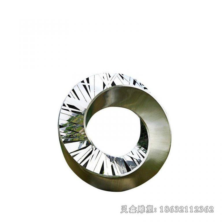 不锈钢抽象校园圆环雕塑