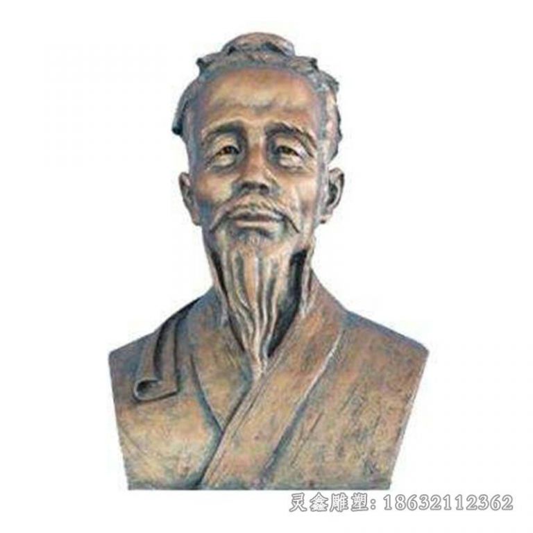 医学家华佗胸像城市铜雕