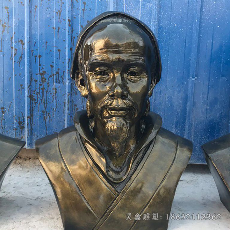 医学家华佗胸像园林铜雕