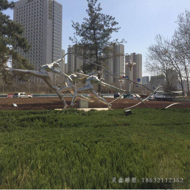 体操运动人物不锈钢雕塑