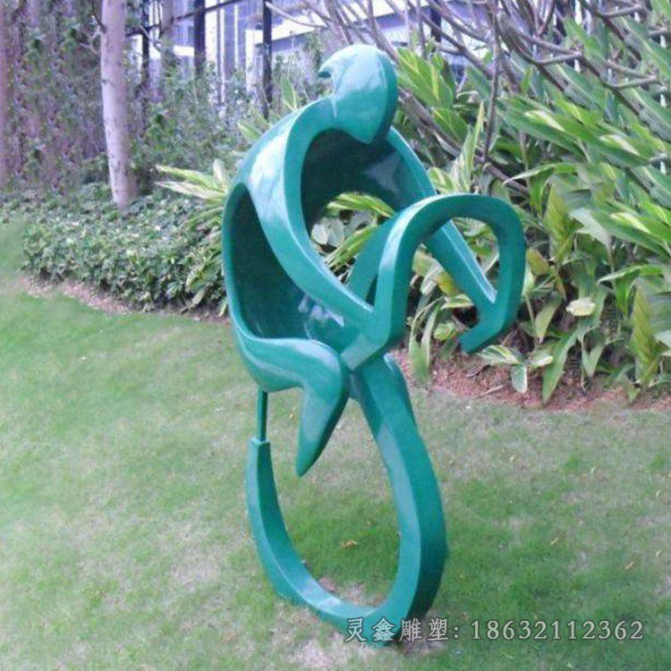 不锈钢骑自行车校园雕塑