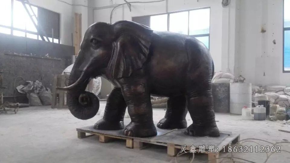 动物大象广场抽象铜雕