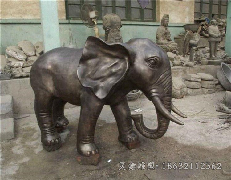 动物大象公园标志铜雕