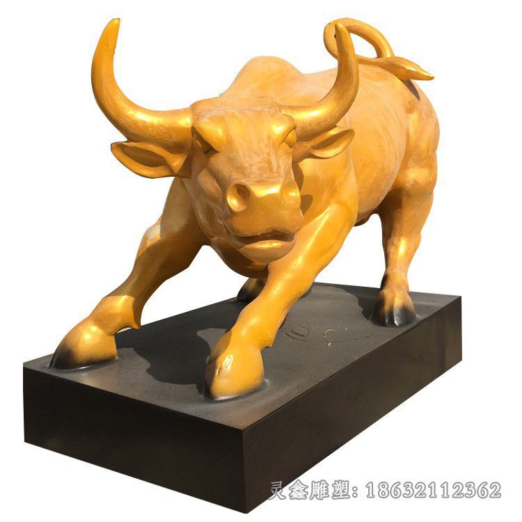 金色牛公园景观铜雕