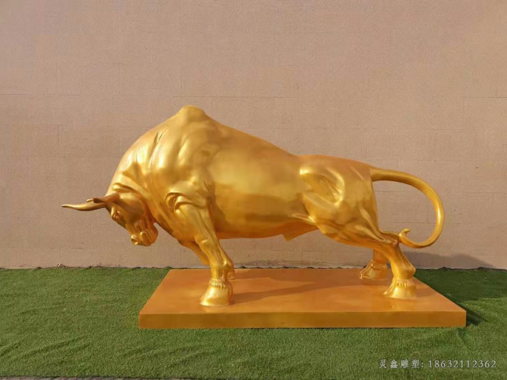 金色牛庭院景观铜雕
