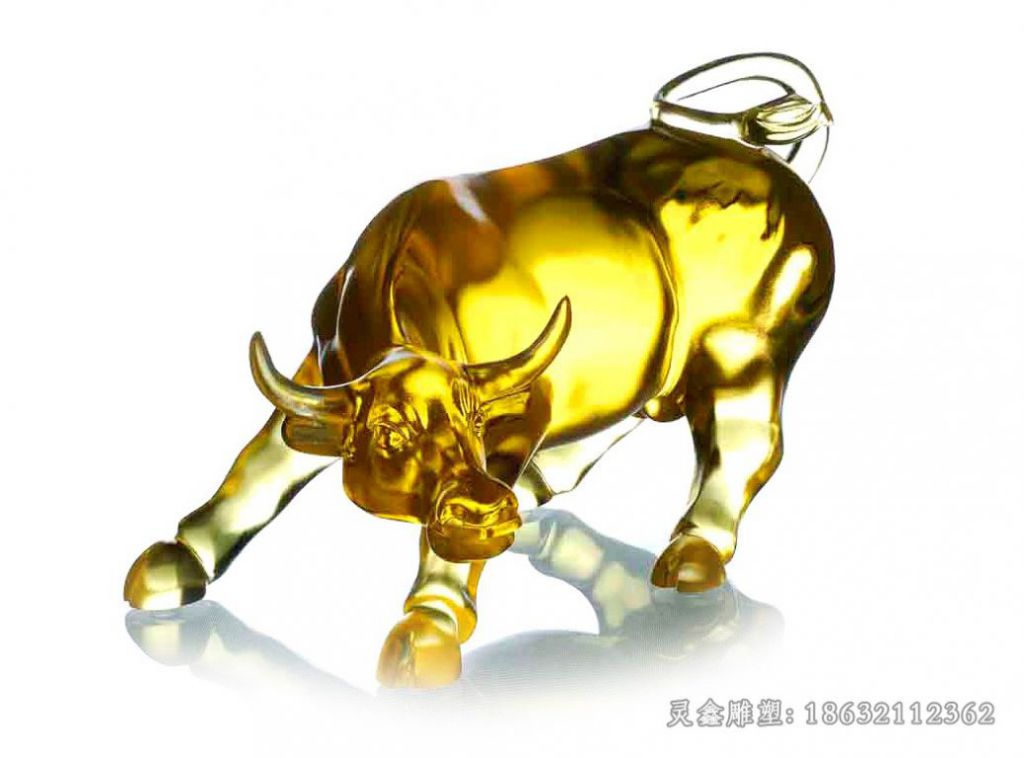 金色牛校园抽象铜雕