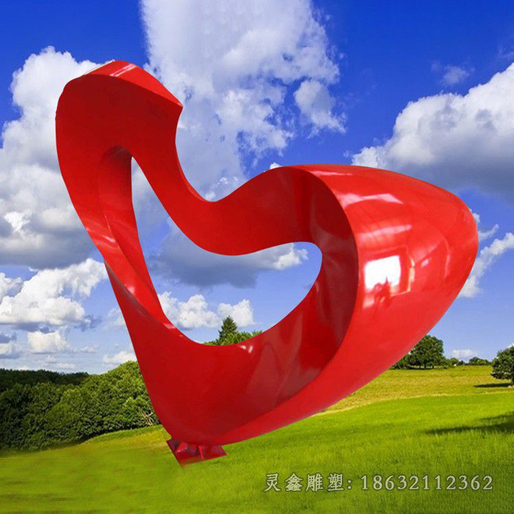 彩绘爱心城市不锈钢雕塑