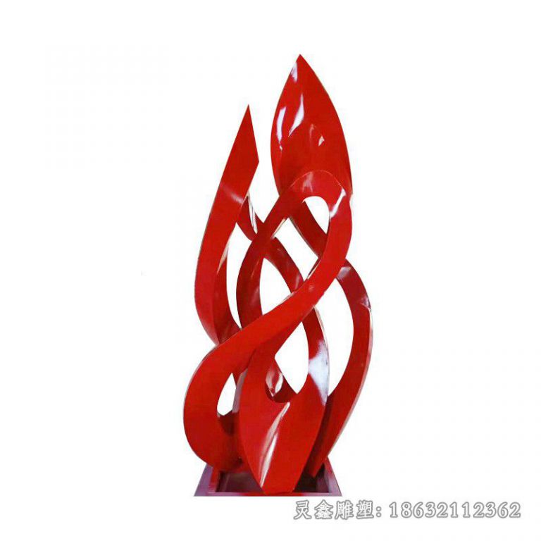 不锈钢红色标志小区雕塑