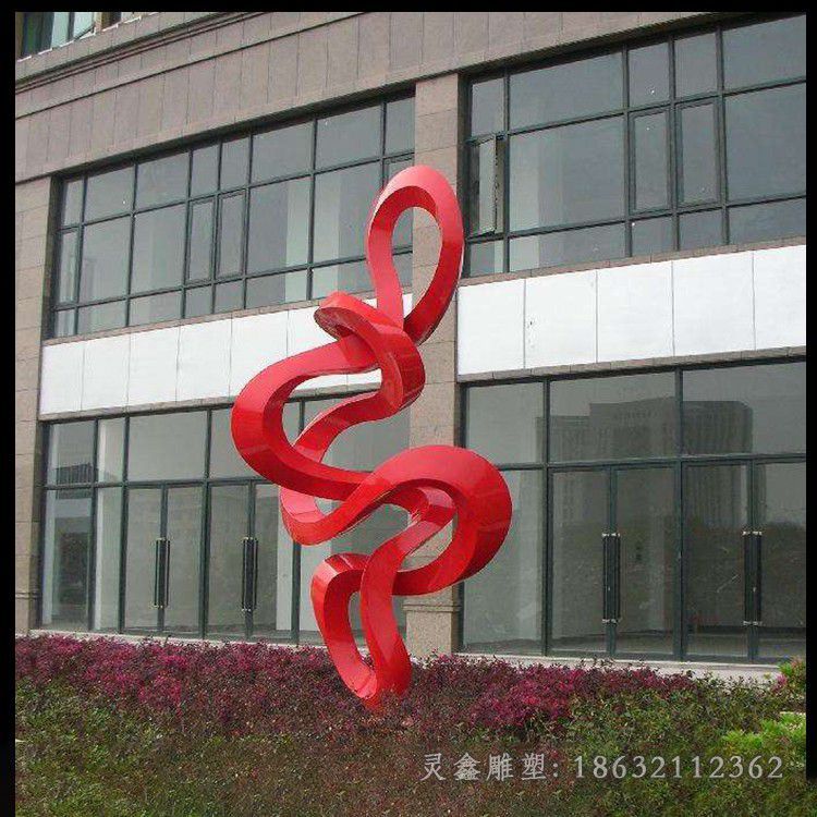 不锈钢红色标志抽象雕塑