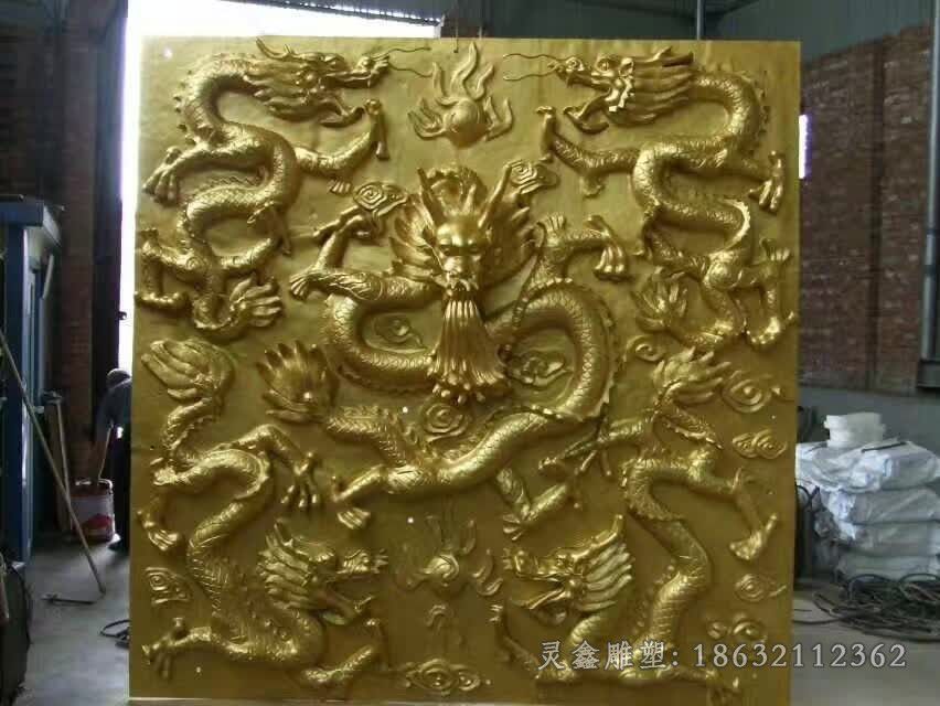 浮雕神兽龙校园铜雕
