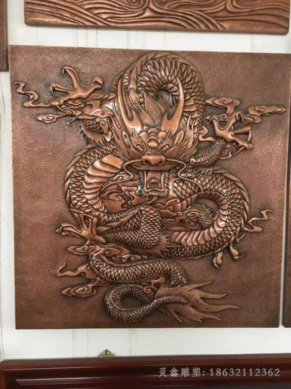浮雕神兽龙公园铜雕