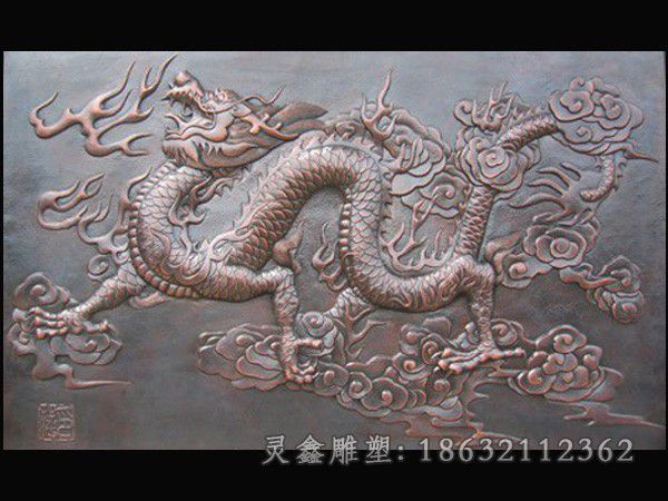 青龙浮雕景观标志铜雕