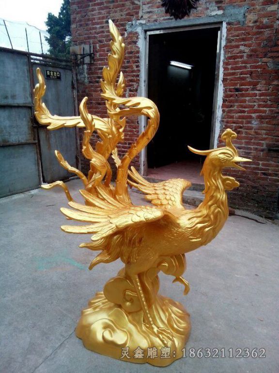 神兽凤凰商场景观铜雕