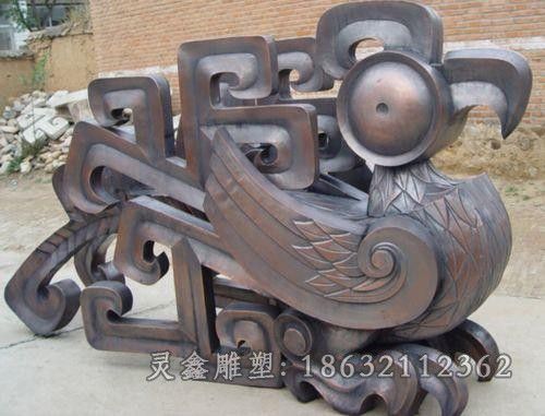神兽凤凰校园动物铜雕