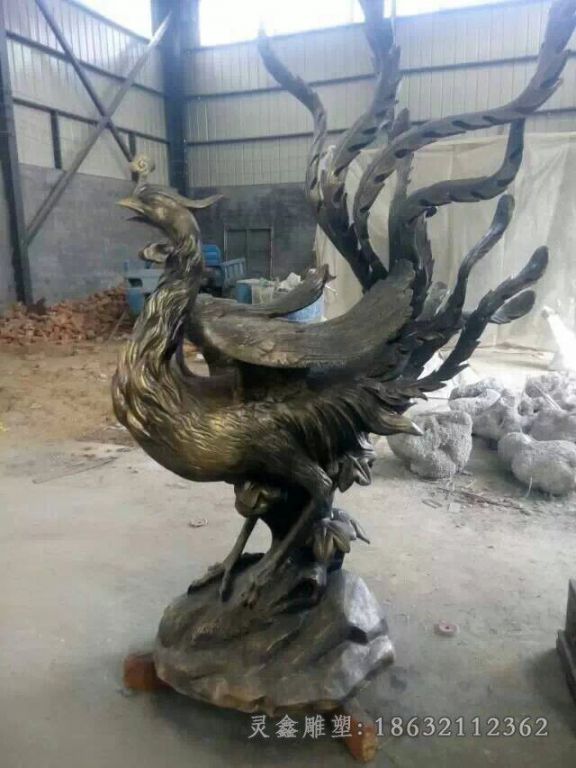 神兽凤凰庭院动物铜雕