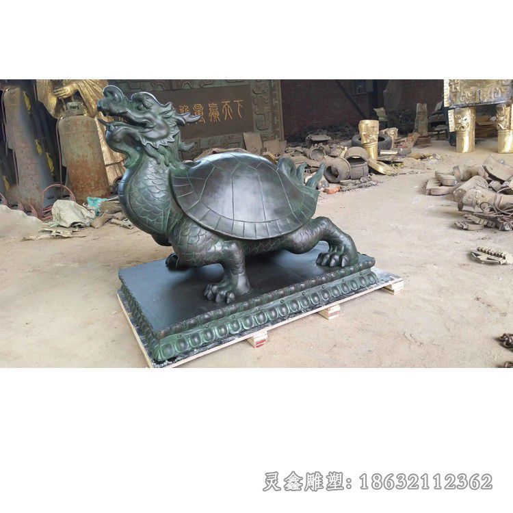 青铜龙龟动物景观铜雕