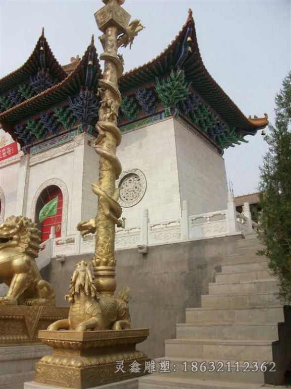 龙柱公园景观标志铜雕