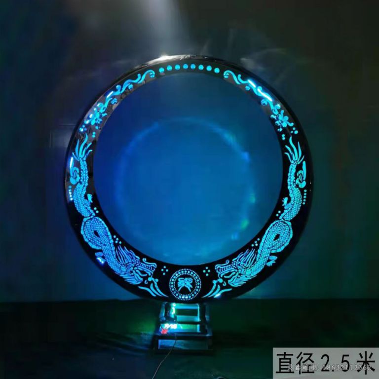 发光月亮校园不锈钢雕塑