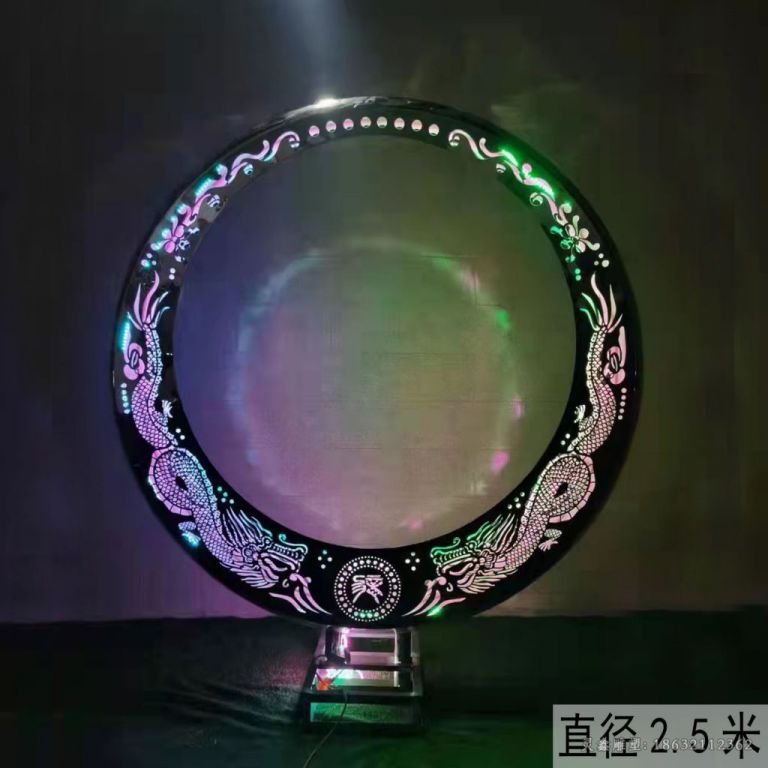 发光月亮公园不锈钢雕塑