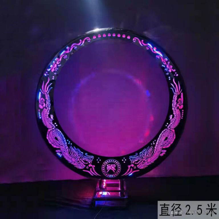 发光月亮户外不锈钢雕塑