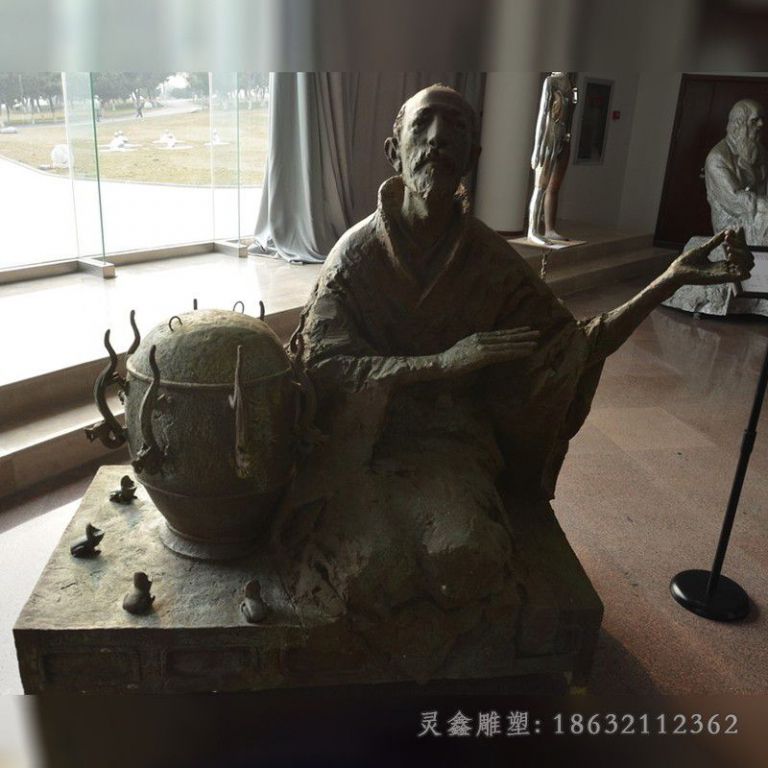 科学家张衡标志铜雕