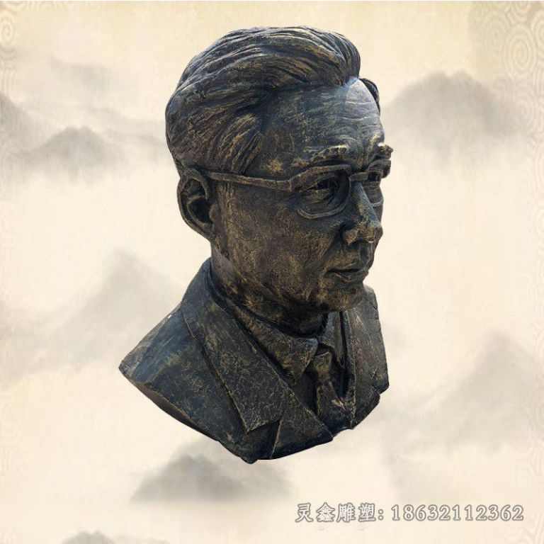 华罗庚头像标志铜雕