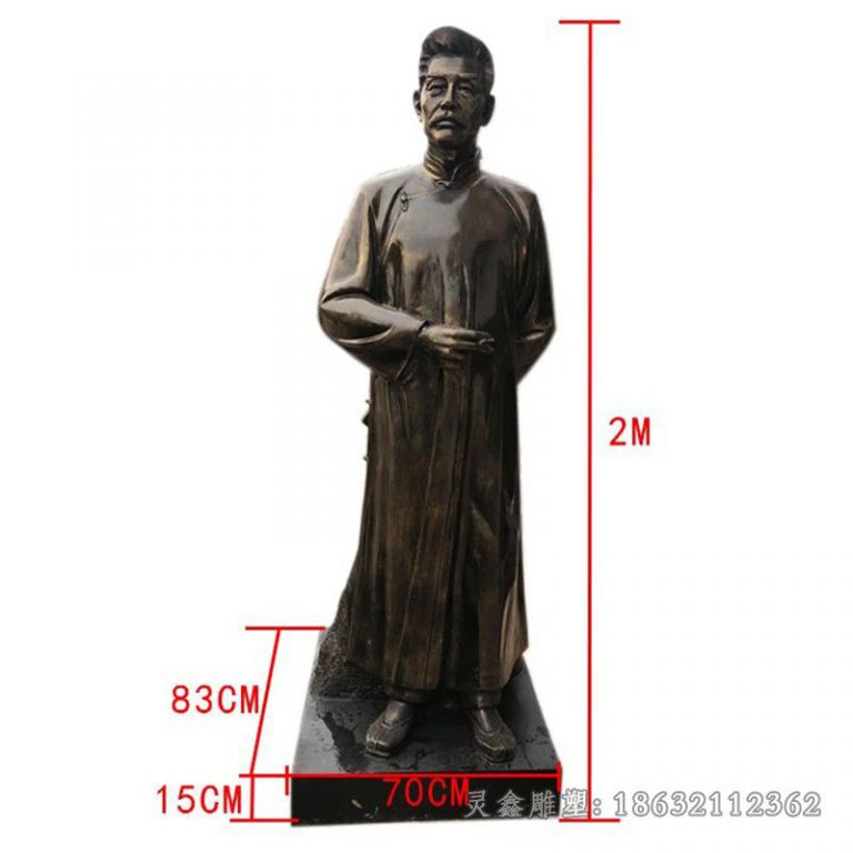名人鲁迅人物景观铜雕