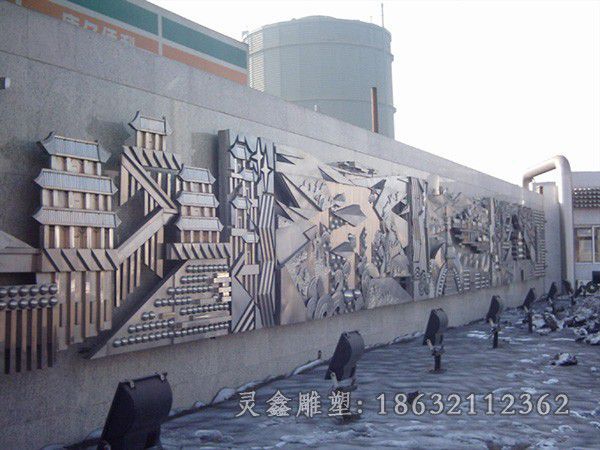 抽象浮雕户外景观铜雕