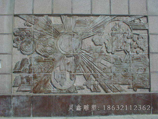 抽象浮雕庭院标志铜雕