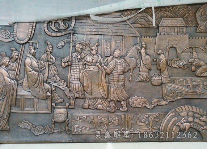 浮雕古代士兵景观铜雕