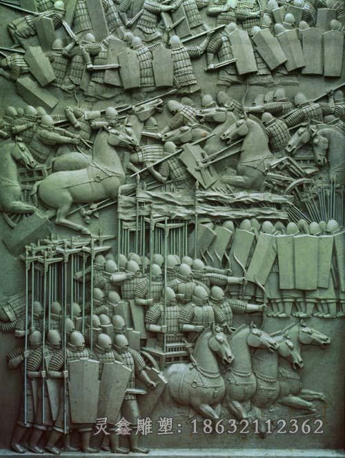 浮雕古代士兵人物铜雕