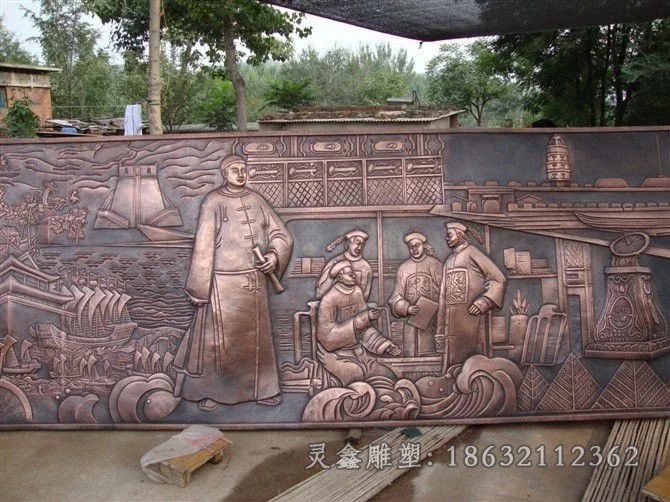 浮雕古代官兵人物铜雕