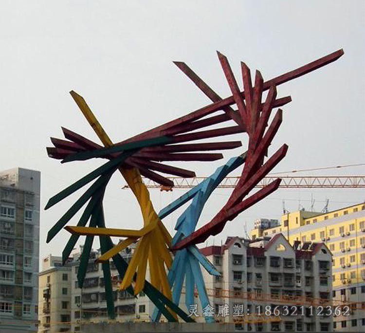 彩绘标志街边不锈钢雕塑
