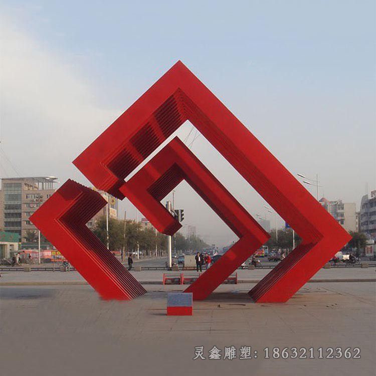 彩绘标志景观不锈钢雕塑