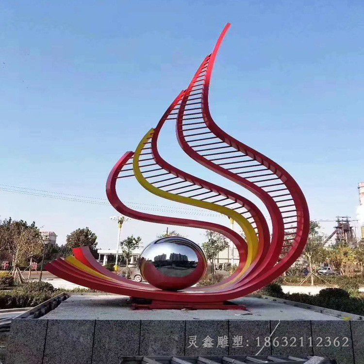 不锈钢公园抽象凤凰雕塑