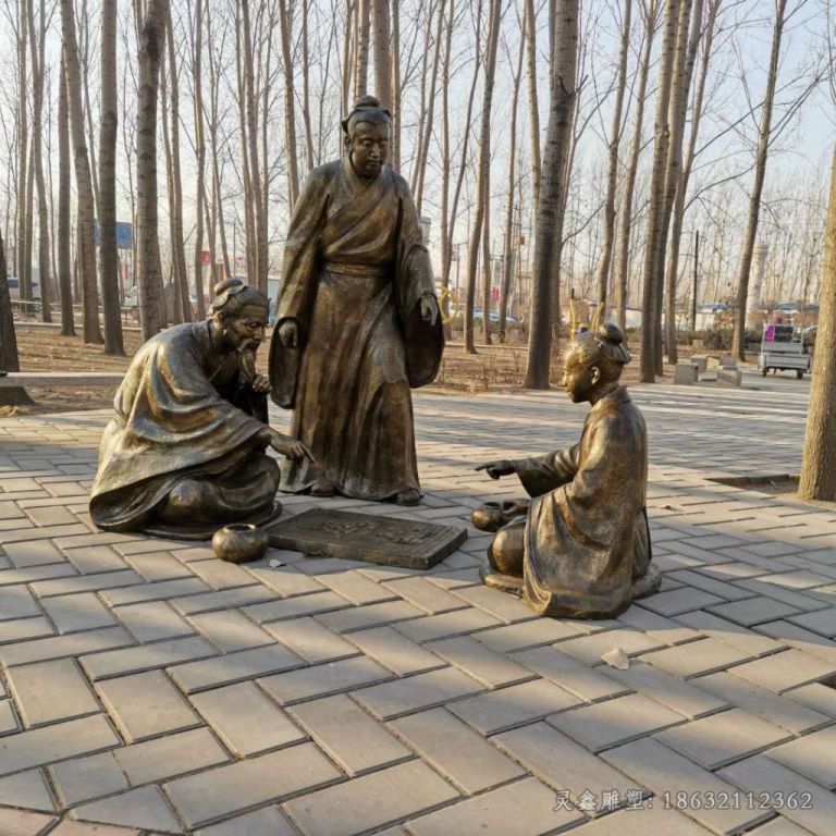 下象棋古代人物铜雕
