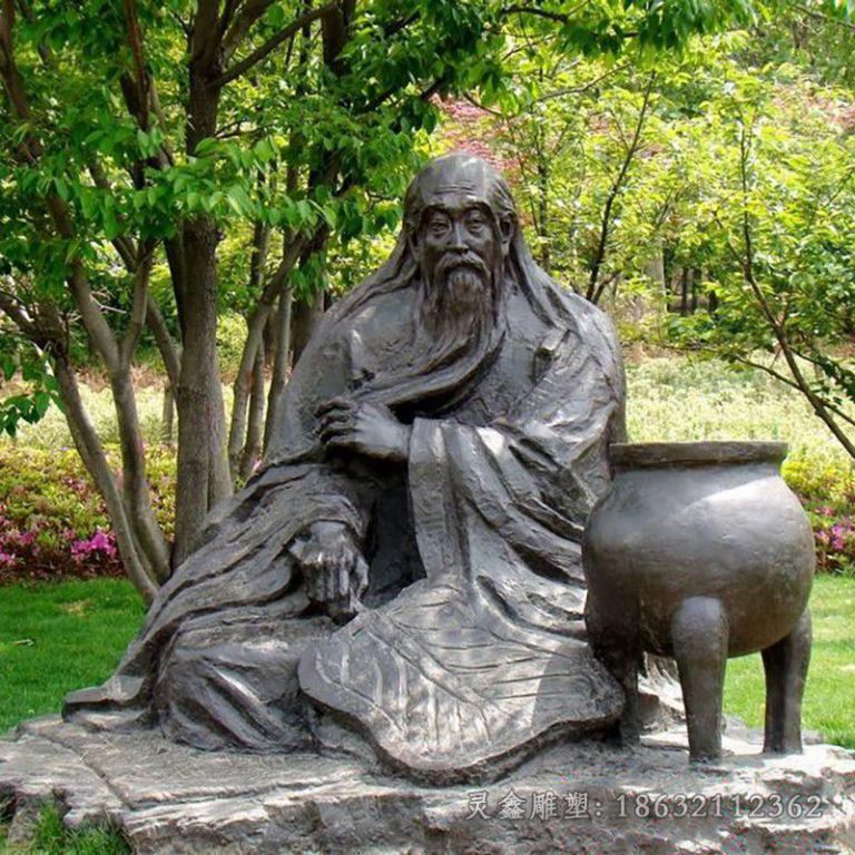古代名人景区人物铜雕