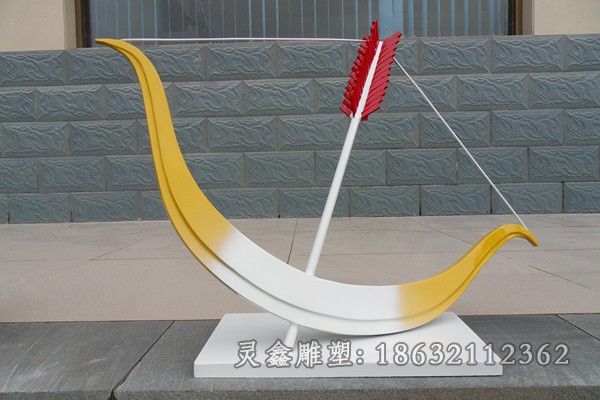 不锈钢彩绘弓箭景观雕塑
