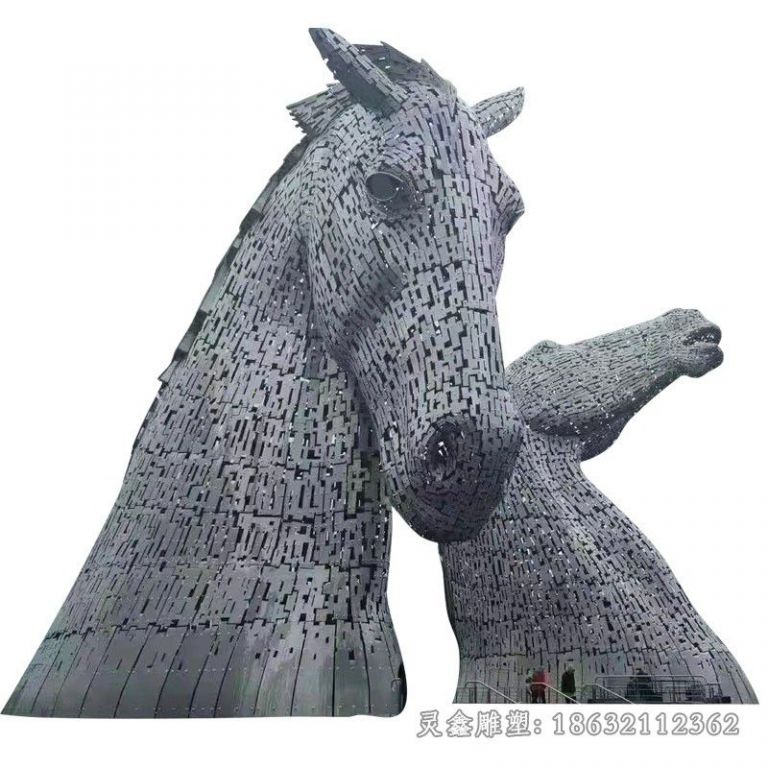 不锈钢马头庭院景观雕塑
