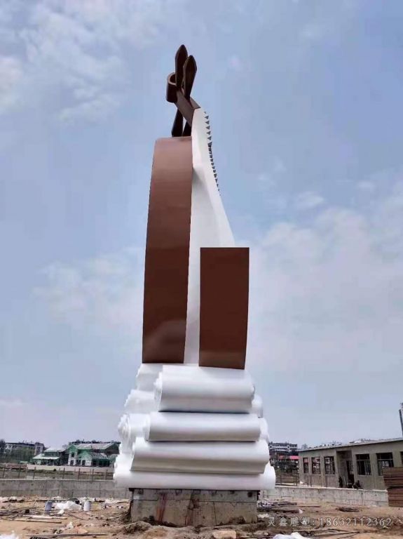 抽象标志街边不锈钢雕塑