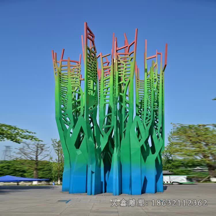 彩绘景观街边不锈钢雕塑